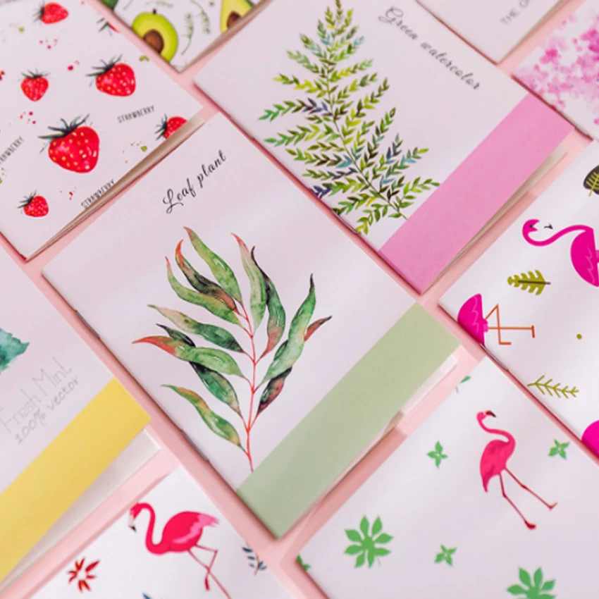 

1pcs/lot Cute Flamingo Cactus Fruit cartoon Painting series Notebook Pocket Notepad Korea Stationery