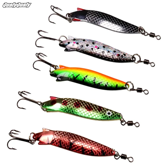 5pcs 12cm 18.4g Metal Spoon Fishing Lure Hard Fishing Spoon Lure Metal
