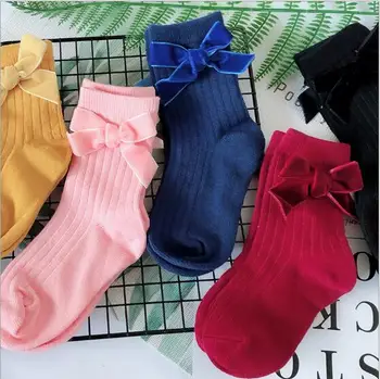 

Girls Tube Socks New Autumn Spring Princess Lace Bow Children Kids Socks