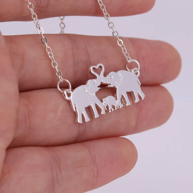 Hzew a warm family Elephant father mother and Детская Подвеска Ожерелье со слонами|elephant necklace|necklace
