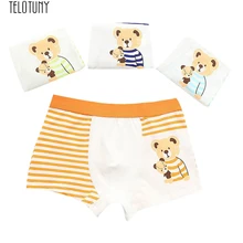 TELOTUNY/Детские трусы, 4 предмета, детское нижнее белье с рисунком медведя, детские трусы, короткие штаны, милое нижнее белье для мальчиков, новинка, Jan4