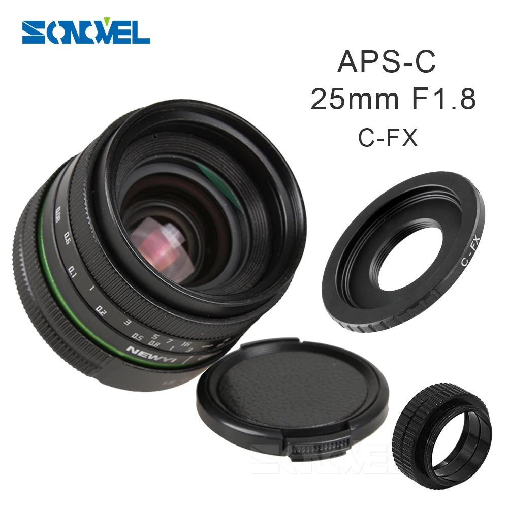 25mm F1.8 APS C Manual Camera Lens+C Mount Adapter+Macro Rings Kit for