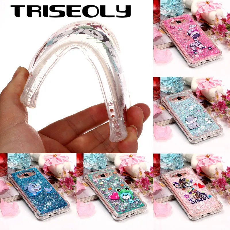 Мягкий чехол для телефона из ТПУ TRISEOLY Quicksand Samsung Galaxy J7 2016 J710F с мультипликационным