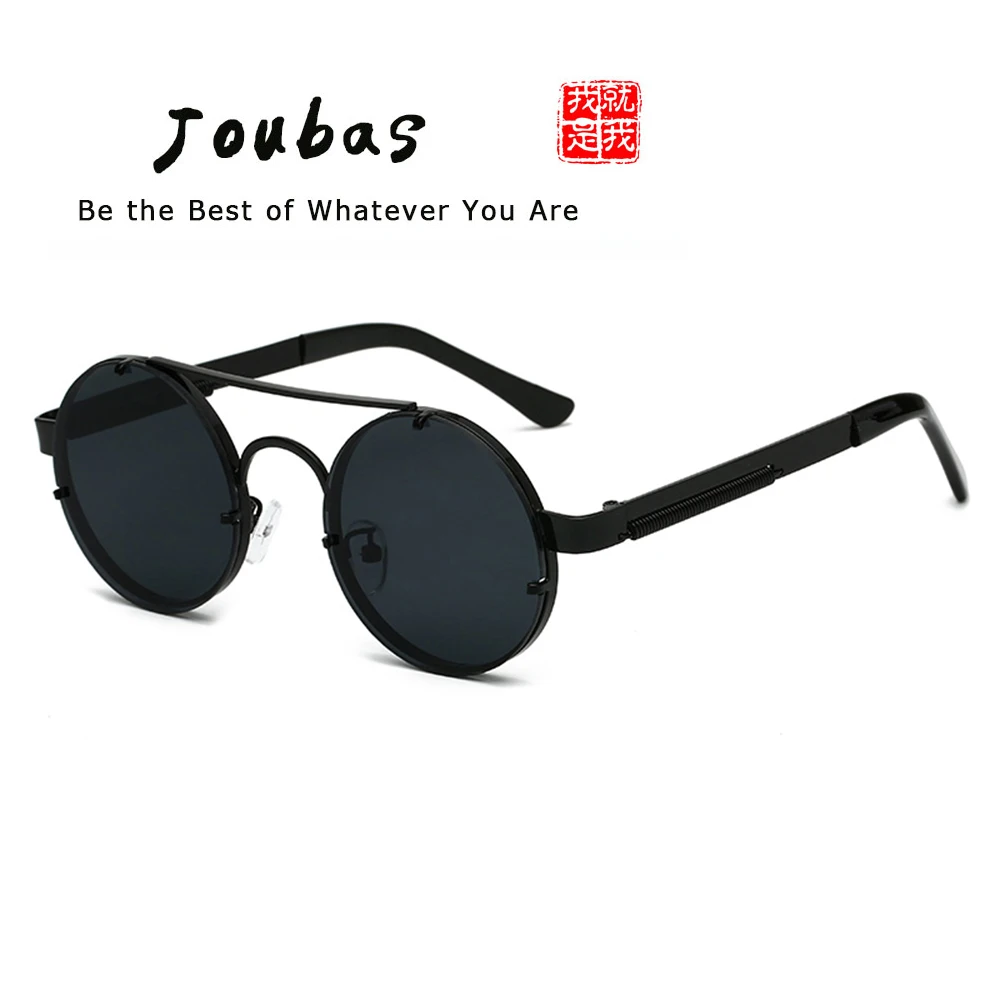Joubas, круглые стимпанк Солнцезащитные очки для женщин/мужчин,, светоотражающие зеркальные солнцезащитные очки, весенние металлические очки, Ретро стиль, винтажные вечерние очки, 34