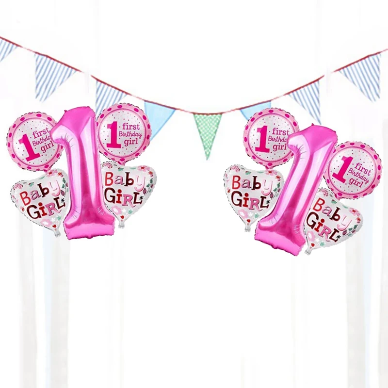 5 шт. Детские 1st воздушные шары набор розовый и голубой номер фольги Воздушные шары игрушки для мальчиков и девочек украшения для детей