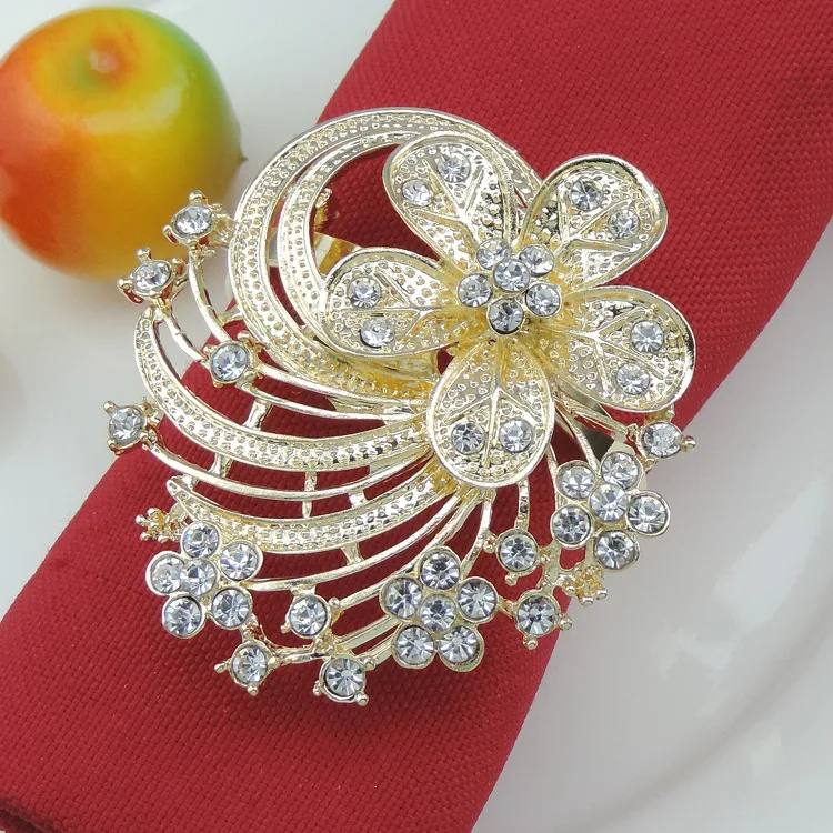 

10PCS alloy cherry napkin ring mat towel circle home model room decoration