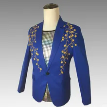 Men's suit Korean host embroidered jacket new men's slim casual suit dress tide