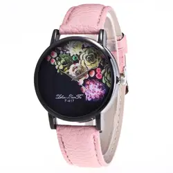 Мода высокое качество кварцевые часы женские личи шаблон кожаный ремешок Круглый циферблат Кварцевые часы тонкое мастерство