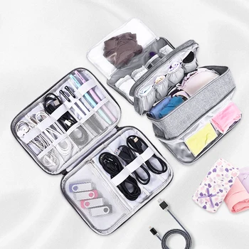 

Digital Storage Bag USB Data Cable Organizer Earphone Wire Charger Zipper ChargerTravel Kit Case Pouch Electronics Accessories