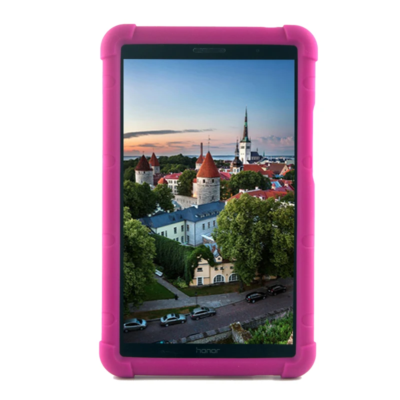 MingShore прочный силиконовый чехол для huawei MediaPad T3 8,0 дюймов KOB-L09 KOB-W09 детский противоударный бампер чехол для планшета - Цвет: Pink