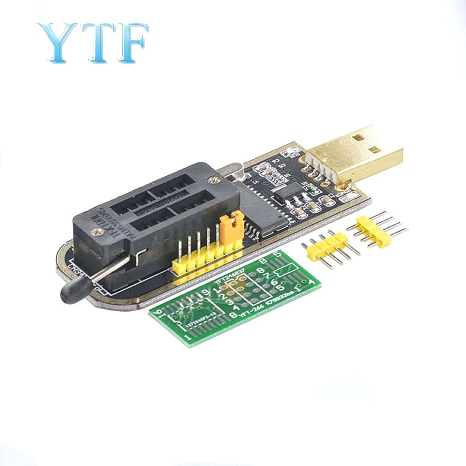 CH341A 24 25 серии EEPROM флэш-память биос USB программист модуль+ SOIC8 SOP8 тестовый зажим для EEPROM 93CXX/25CXX/24CXX - Color: Black