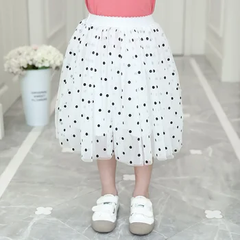 

Cute Girls Tutu Dresses Summer Loose Dot Print White Skirts Wedding Birthday Party Princess Dresses for Baby Kids Clothes