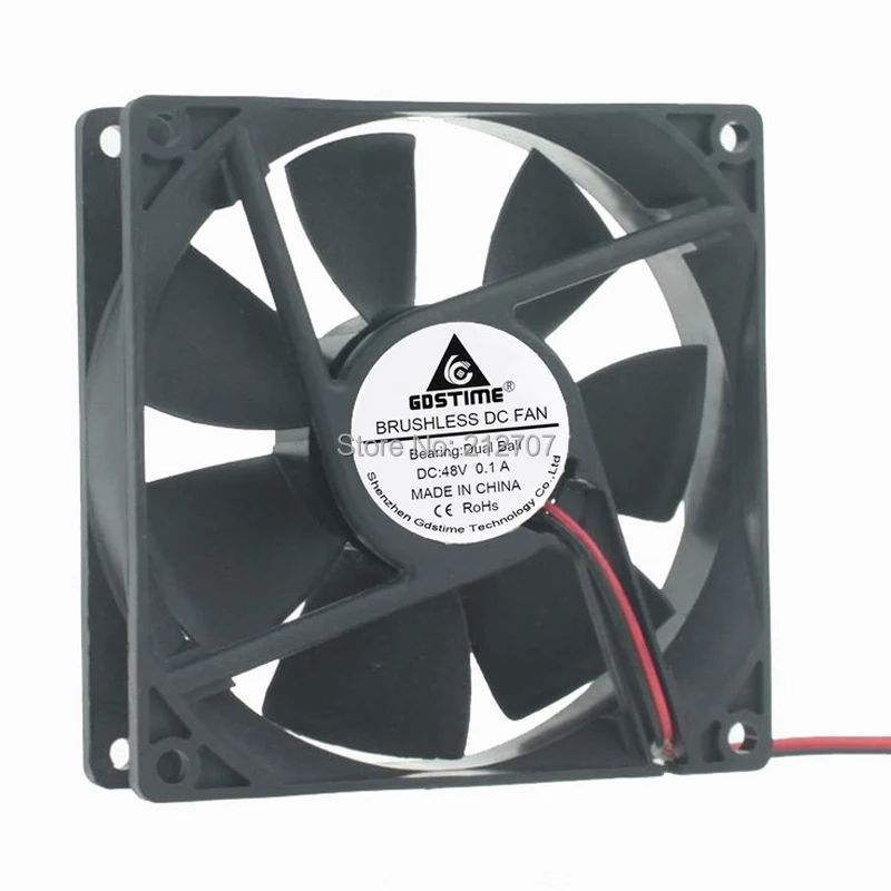 100 PCS LOT Gdstime 48V 2 Pin CPU Cooler 92mm 92x92x25mm Dual Ball 