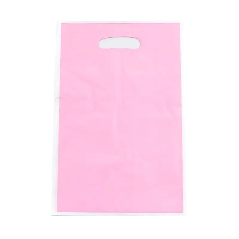 20pcs/lot Solid Color Theme Gift Bag Party Decoration Plastic Candy Bag Loot Bag For Kids Birthday Festival Wedding Supplies