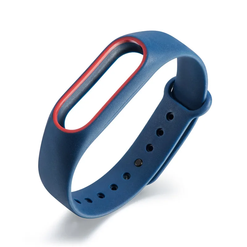 Силиконовый ремешок для Xiaomi Mi, 2 шагометра, ремни, браслет, красочные, для бега, фитнеса, спортивные аксессуары - Цвет: Синий