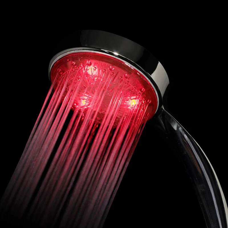 3 Colors LED Bathroom Hand Shower Head Temperature Sensor Bath Showerhead Sprinkler High Quality