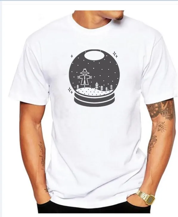2018 Halloween In A Crystal Ball T Shirt Men Summer Short Sleeve Cotton Printed T-shirt Hipster Tops Novelty | Мужская одежда