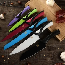 XYj кухонные ножи из нержавеющей стали, набор кухонных ножей шеф-повара для нарезки хлеба Santoku, кухонный нож для очистки овощей, инструменты для приготовления пищи, уникальный цветной дизайн