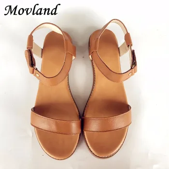 

Movland-New style head layer cowhide pure handmade Leisure simple literature and art Sandals,retro art mori girl shoes,2 colors