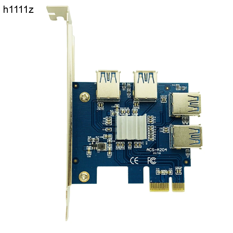 HOT Riser Card PCIE 1 to 4 Multiplier Hub Adapter PCI Express 1x to 16x