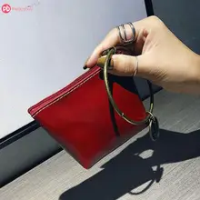 Круглые кольца мини сумки повседневные женские Девушки кожаный кошелек-клатч напульсники однотонные сумки на молнии для подростков сумка женская