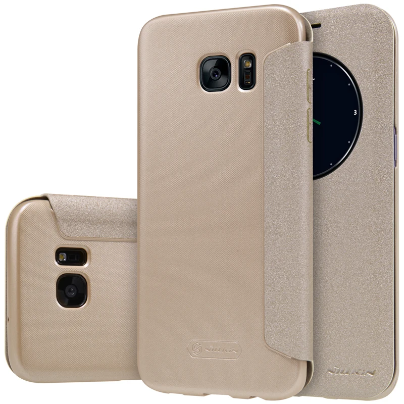 For samsung galaxy s7 Case Nillkin sparkle Flip Cover smart view window