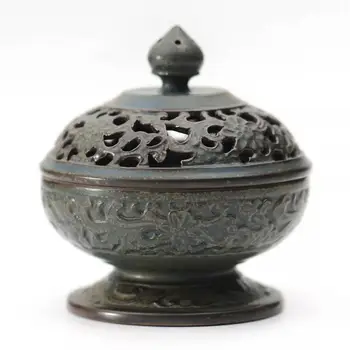 

Backflow Incense Burner Ceramic Coil Sticks Retro Incense Holder Creative Home Decor Buddhist Decorative Gift +10pcs Cones