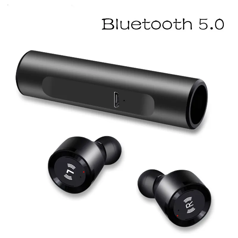 

Bluetooth 5.0 Earphones IPX7 Waterproof Cordless Handsfree Headsets Stereo Mini Wireless In-Ear Earbuds with Charging Box