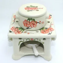 Керамическая горелка Поддержка большой емкости украшения ладана лампа со свечой масло ручной работы керамическая ладана горелка