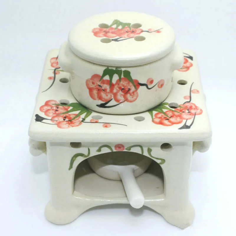 

Ceramic burner support large capacity ornaments incense lamp with candle oil Handmade Ceramic Incense Burner