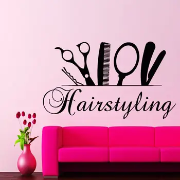 

Wall Decals Beauty Salon Hairstyling Decal Vinyl Sticker Scissor Decor