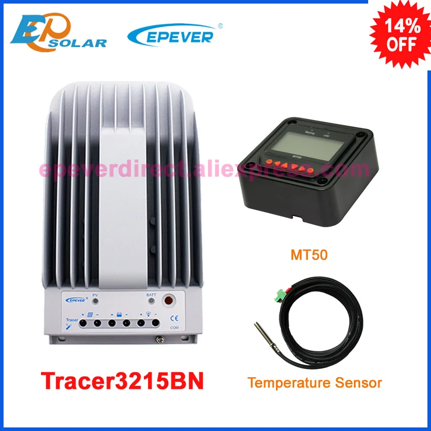 

Charger solar mppt tracer 30A 30amp EPEVER regulator Tracer3215BN with MT50 remote meter+temperature sensor