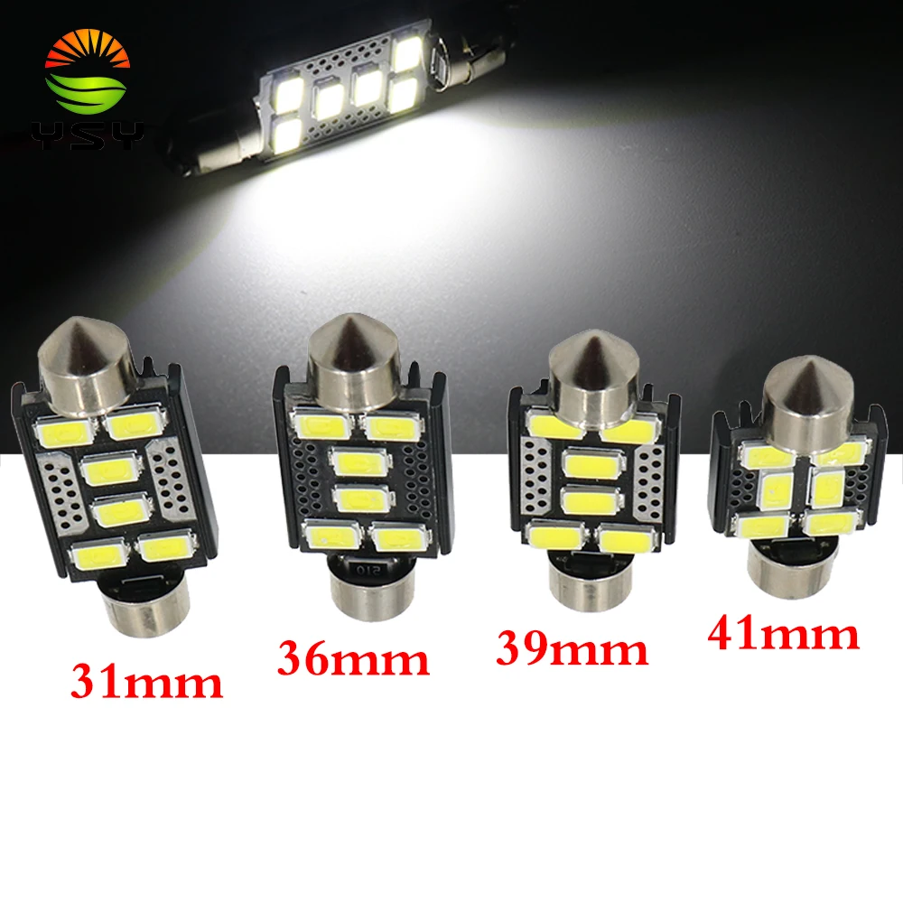 YSY 200x гирлянда 31 мм 36 мм/39 мм/41 мм Светодиодная лампа C5W 5630 6 SMD LED авто интерьер Doom лампа фонарь для легкового автомобиля, супер яркий белый