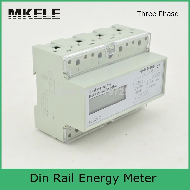 

New Arrivals Din Rail MK-LEM021JC Energy Power Watt Meter Box Three Phase Analog Digital Display China