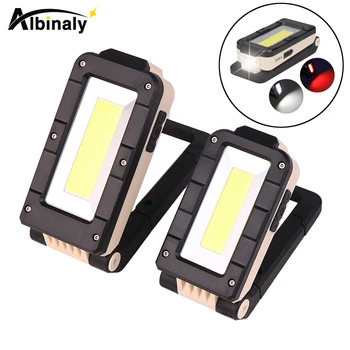 

USB Rechargeable COB Work light Portable LED Flashlight 180 degree adjustment Bottom with magnetic Suitable for camping