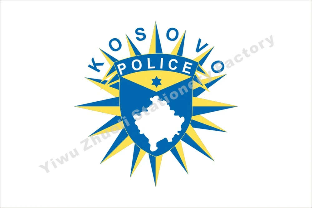 Флаг полиции Косово 120x90 см (3x5 футов) г 100D полиэстер высококачественный баннер с