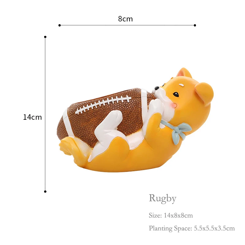 Rugby Животные мяч игры цветочные горшки для мини суккулентов растений плантатор мини бонсай карандаши держатели контейнеры Домашний Настольный Декор подарки - Цвет: Rugby