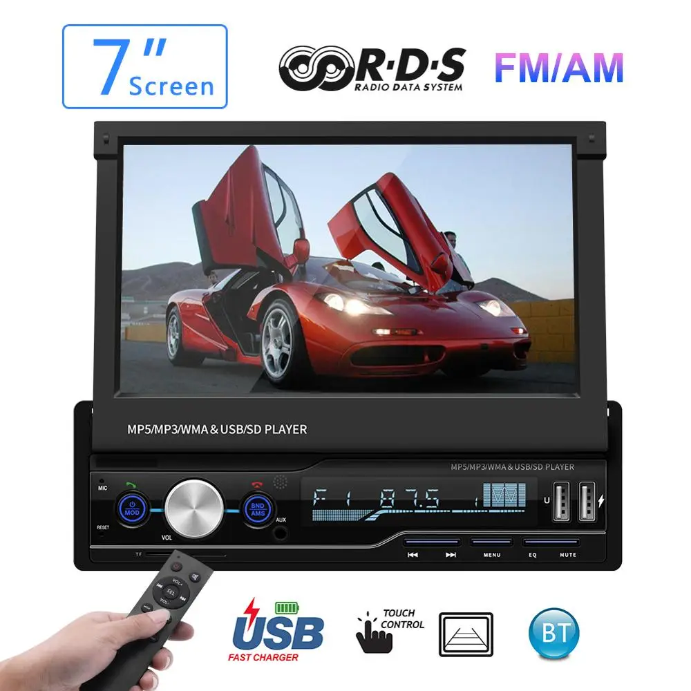 7 /"Bluetooth Auto mp5 giocatore AUX//USB//TF Duales System MirrorLink HD Vedio SWC