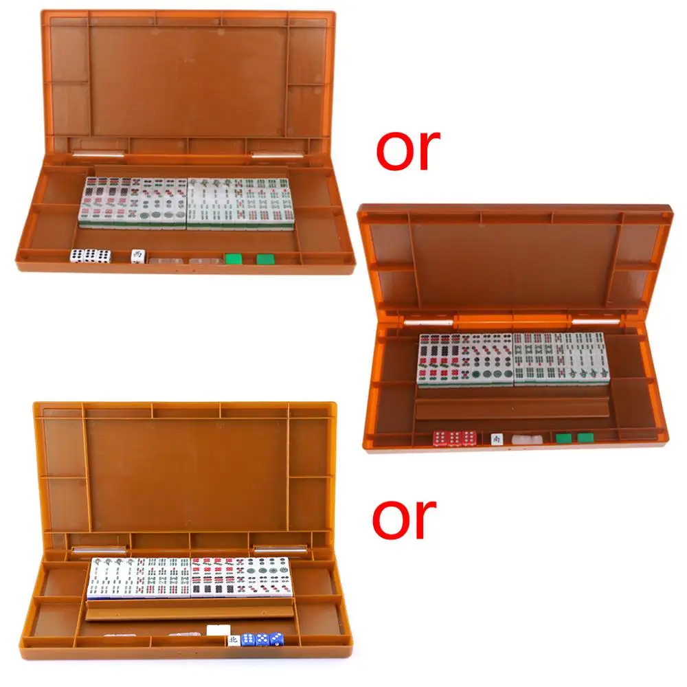 

Portable Mini 144 Mahjong Set Mah jong Table Traditional Game Travel Foldable