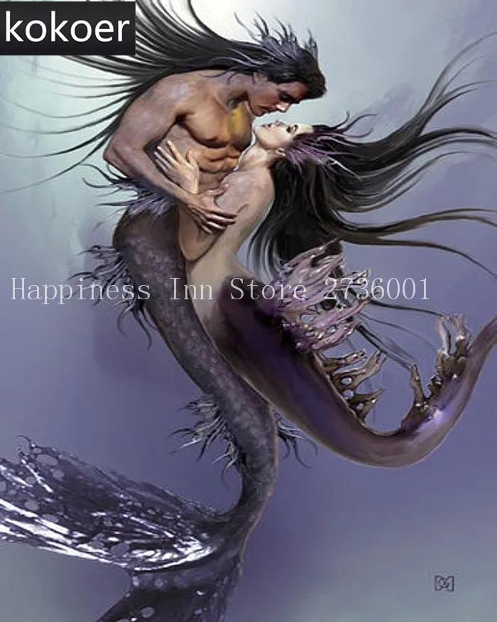 

5DIY Diamond Painting Cross Stitch Mermaid Rhinestones Crystal Needlework Diamond Embroidery Full Diamond Decorative home decor