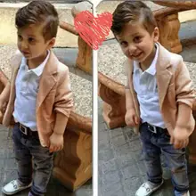 Комплект одежды из 3 предметов для маленьких мальчиков: пиджак+ рубашка+ джинсы, брюки, комплект одежды, крутой Детский костюм джентльмен 8 августа