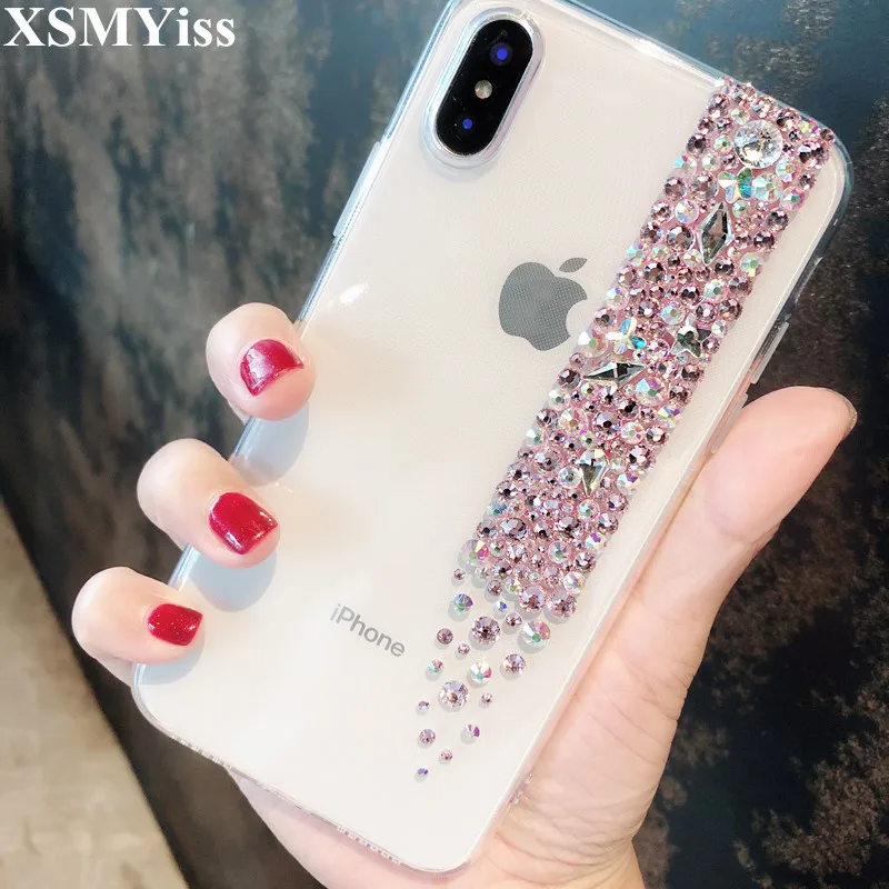 

For iphone X 5S SE 8 7 6 6S Plus XR XS MAX Soft Clear TPU Phone Case Bling Rhinestone Diamond Luxury Cases For iPhone XS MAX