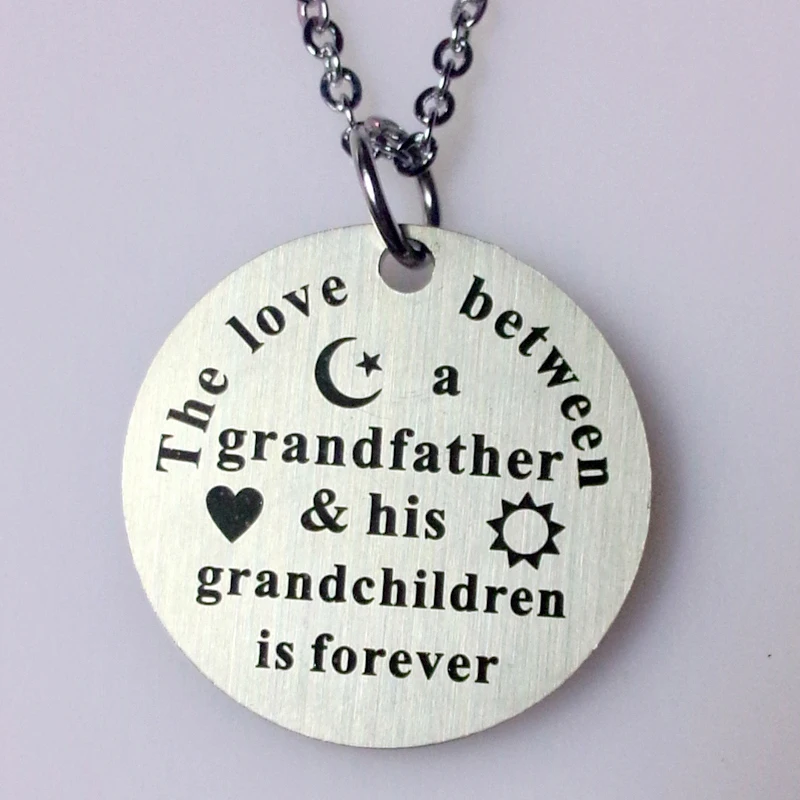10pcs/lot stainless steel grandfather love grandchildren charm pendant
