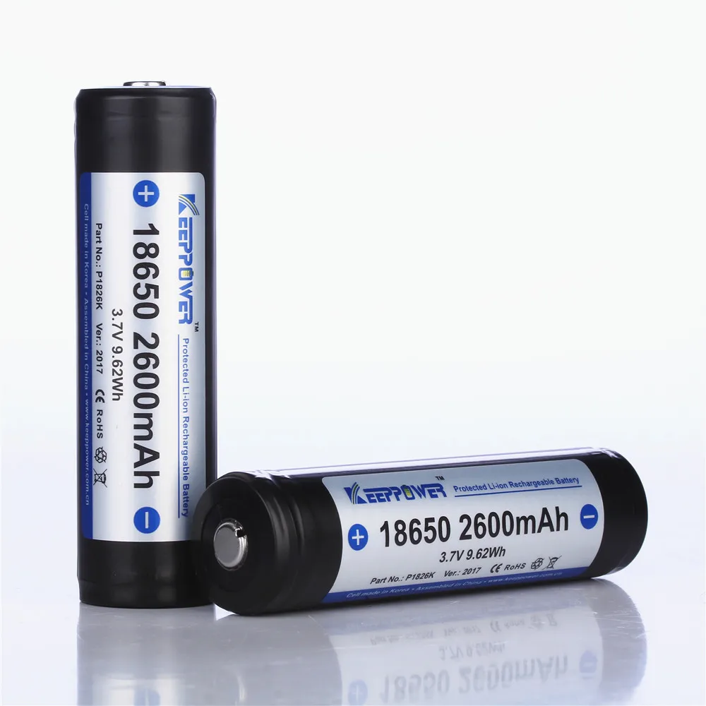 2 шт KeepPower 2600mAh 18650 батареи Защищенные Литий-ионные батареи 2600mah P1826K сотовый Сделано в Корее Прямая