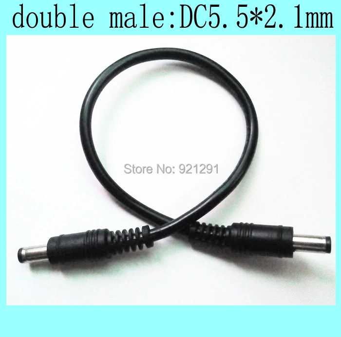 10pcs 18AWG Double male straight DC 5.5*2.1mm male to male cable power plug adapter connector