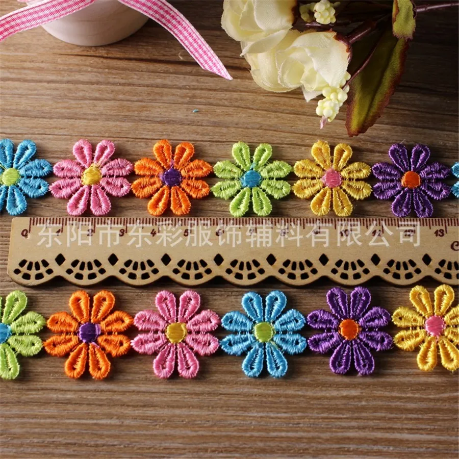 Кружевная лента с вышивкой 6 цветов 15 ярдов * 2 5 см|clothes accessories|lace ribbonembroidery lace ribbon |