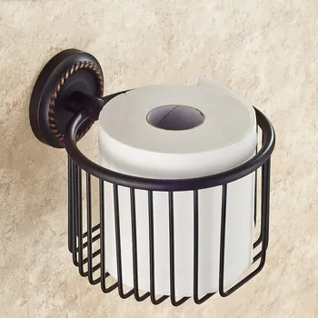 

Oil Rubbed Bronze Bathroom Kitchen Toilet Roll Paper Tissue Holder Wall Mounted Paper Storage Basket Rack KD659