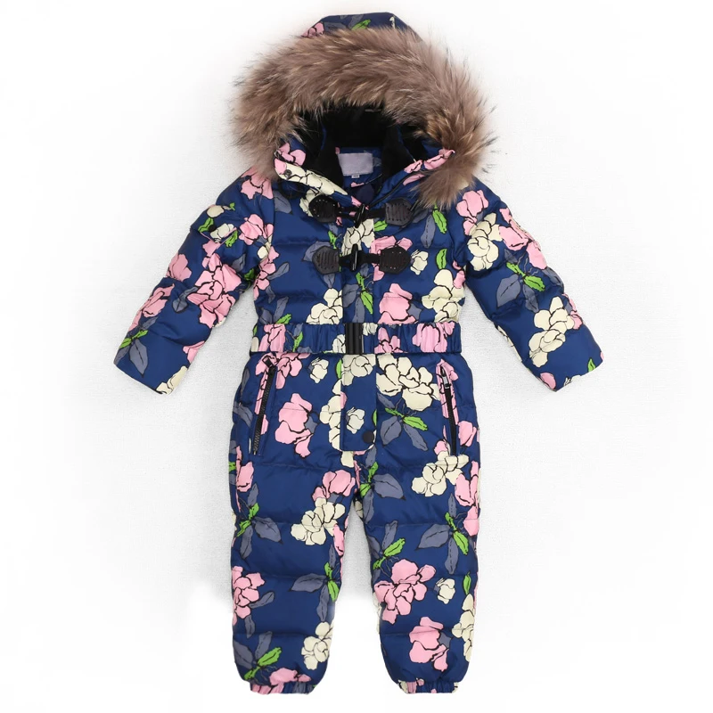 

Children Russia Winter -30 Degree Thicken Rompers Baby Boys Warm Hoodie Clothes Girls Windproof Snowsuit Down Jacket Jumpsuit