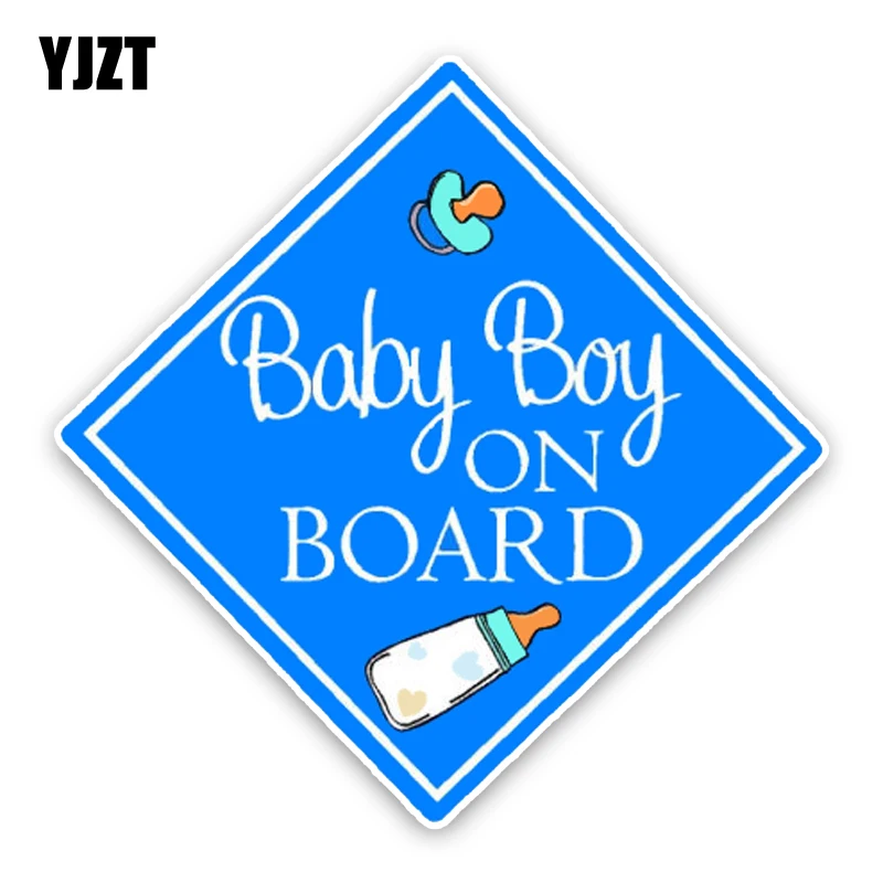 YJZT 14 7*14 7 см предупреждающий знак синий ребенок на борту Мультфильм Графический