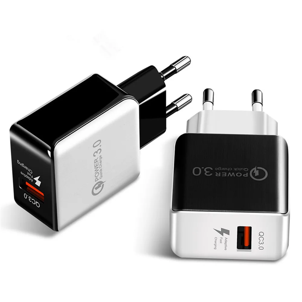 USB Сетевое зарядное устройство для телефона ЕС адаптер пробки 18 Вт Быстрая зарядка 3,0 Быстрый переходник для путешествий для Iphone samsung Xiaomi